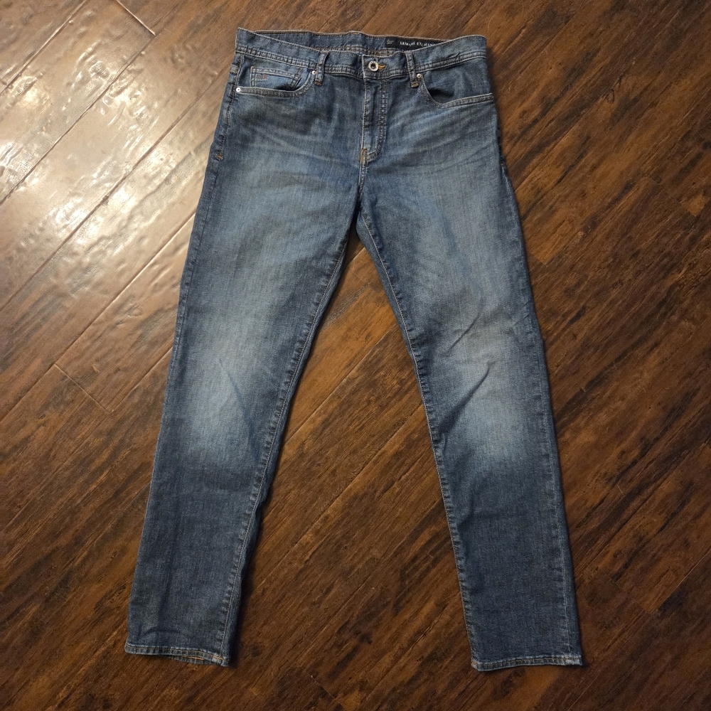 Armani Exchange J16 Straight Fit Jeans Stone Washed Cotton Stretch Denim Size 33